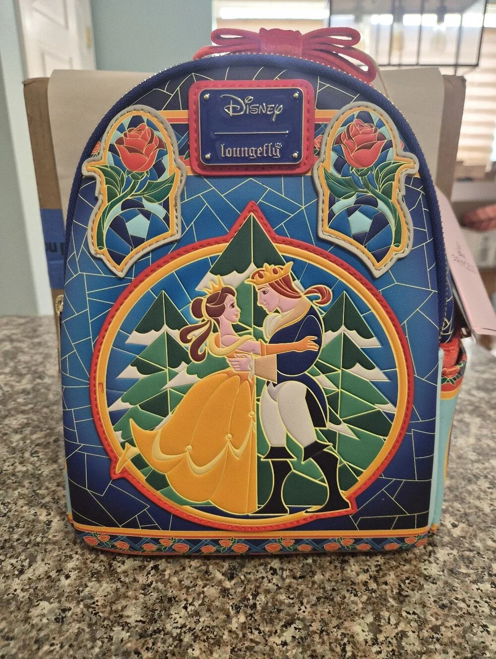 Loungefly Stainglass Beauty And Beast Mini Backpack